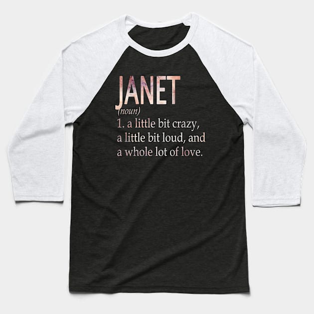 Janet Girl Name Definition Baseball T-Shirt by ThanhNga